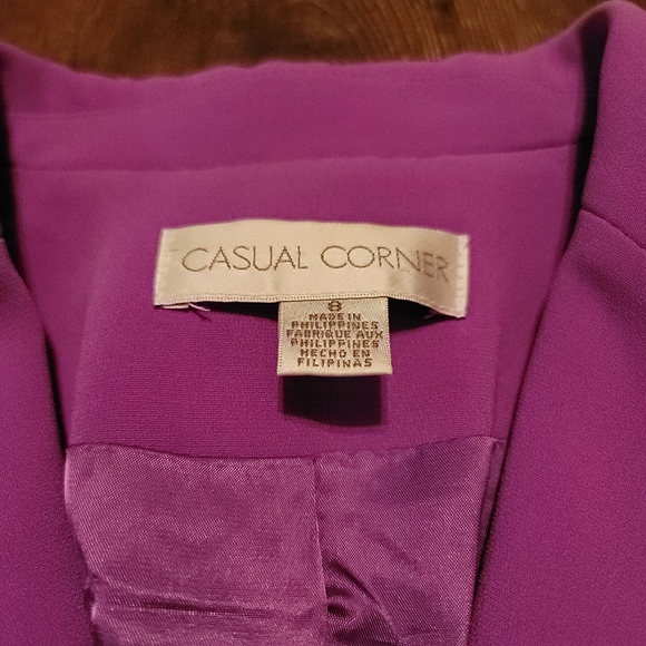 VINTAGE CASUAL CORNER Purple Blazer Size 8 - Picture 4 of 8